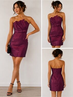 Chic Plum Sweetheart Strapless Mini Dress | Special Occasion